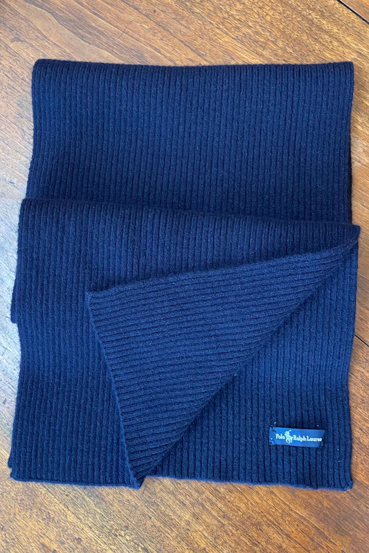 Ralph Lauren Ribbed Navy Scarf