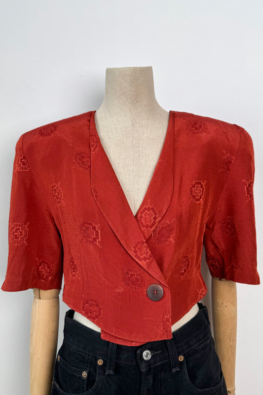 ORIENTAL CROP BLAZER SIZE M/L UK 10/12