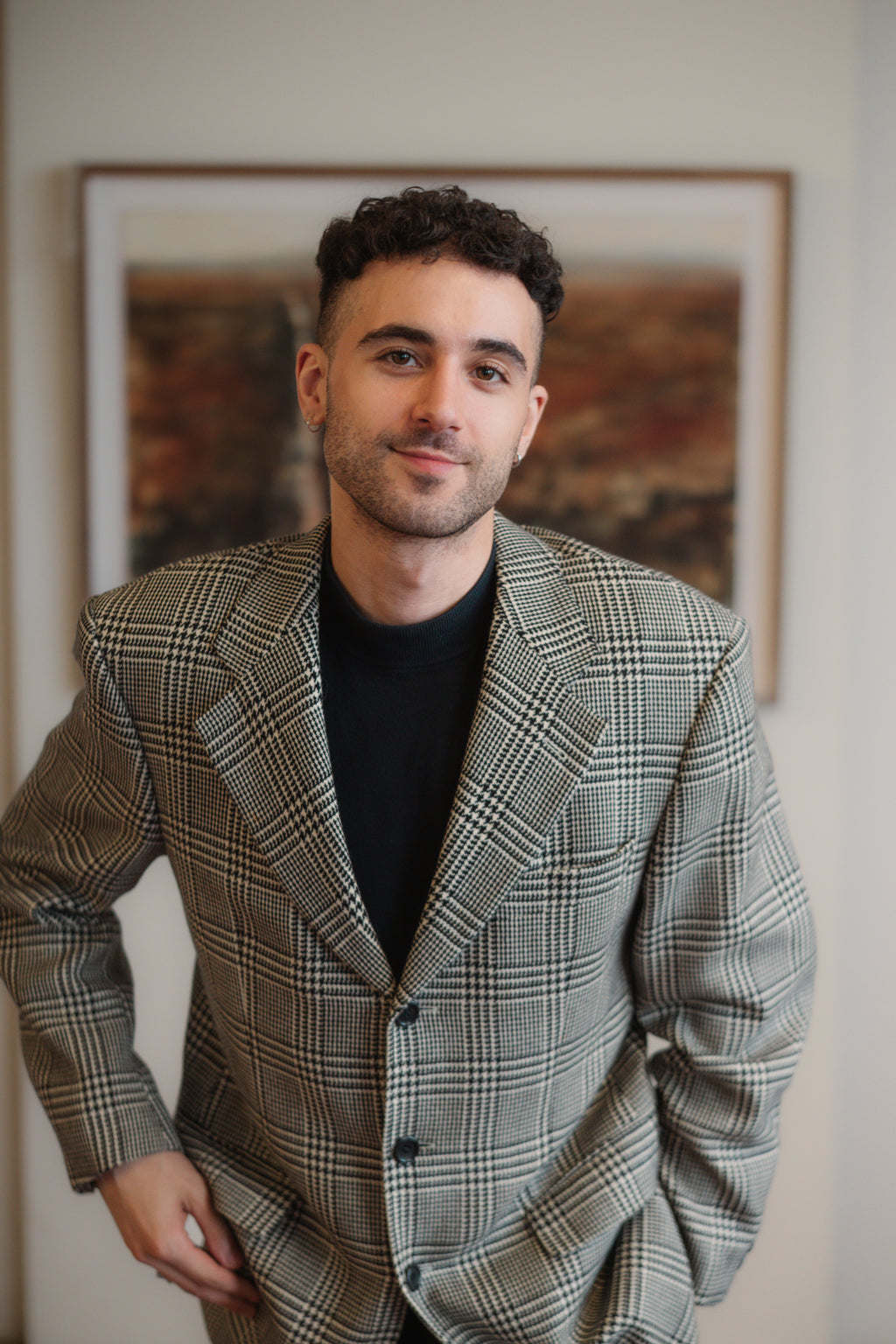 Hugo Boss Houndstooth Wool & Cashmere Blazer
