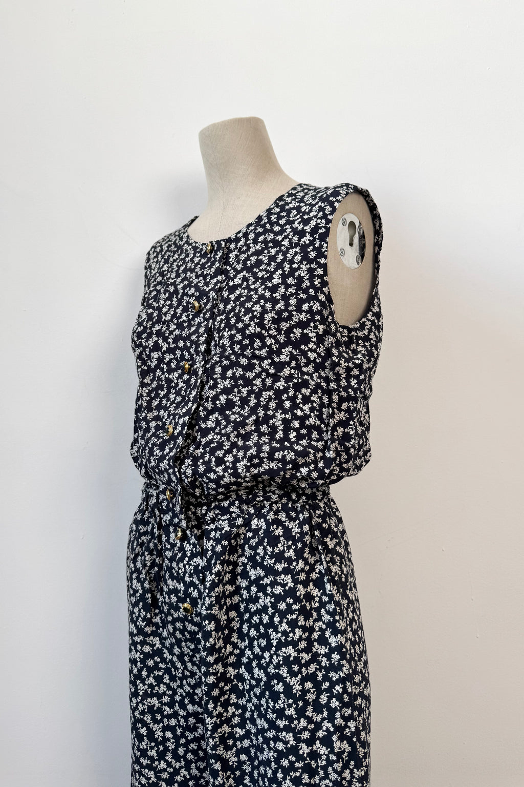 Floral Wide-Leg Jumpsuit in Navy-White