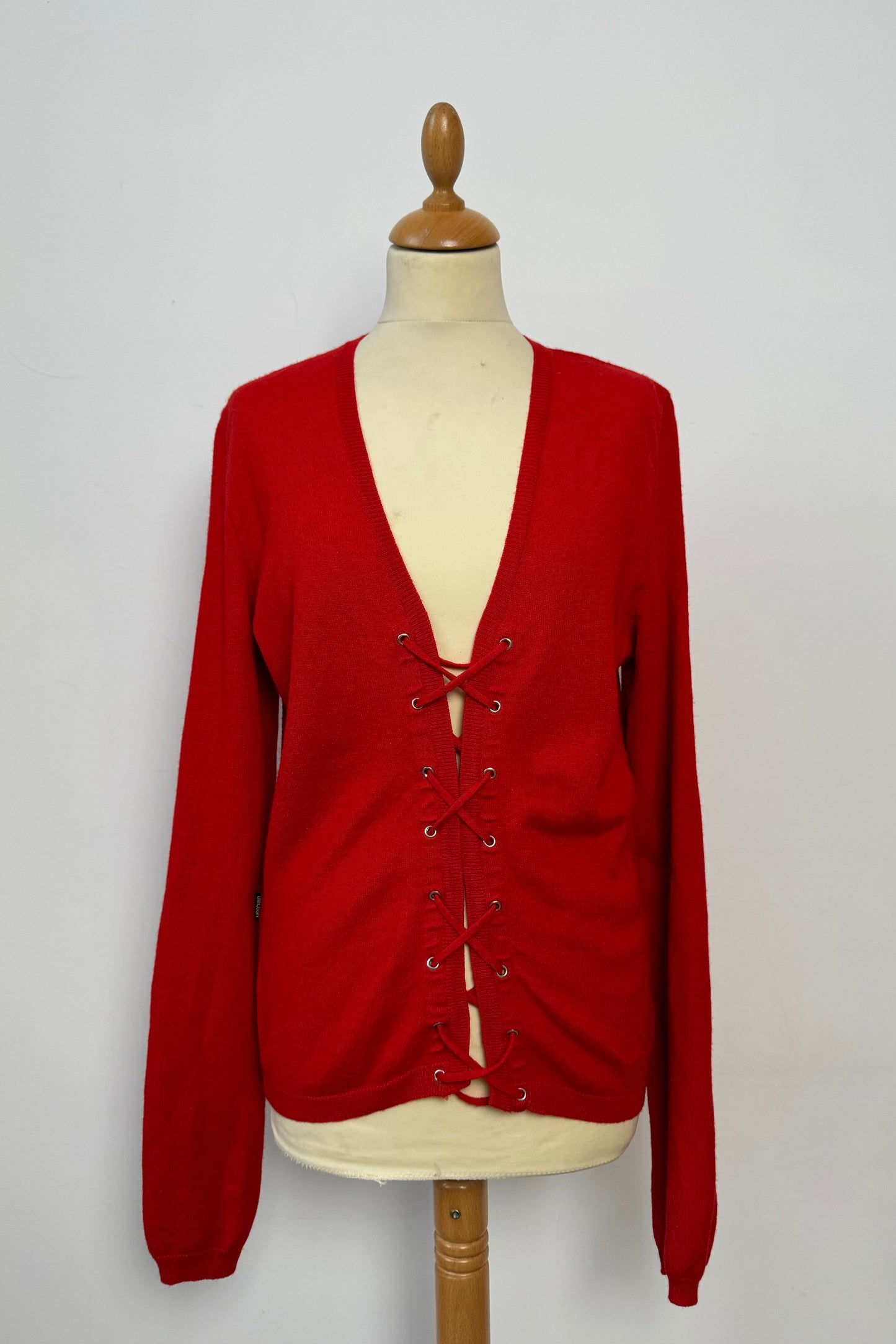 RED MOSCHINO LACE JUMPER SIZE L UK 12