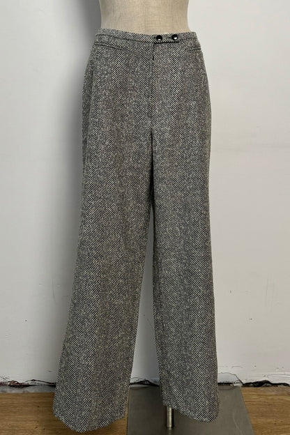 WOOL TROUSERS MARLED PATTERN SIZE M UK 10