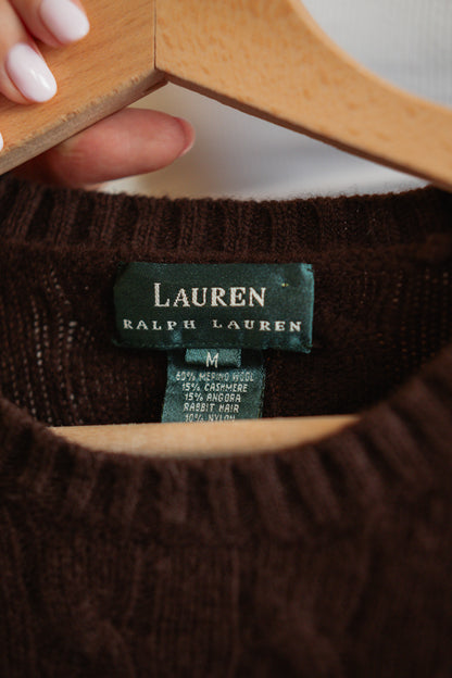 Ralph Lauren Cable Knit Crop Sweater SIZE S UK 6/8