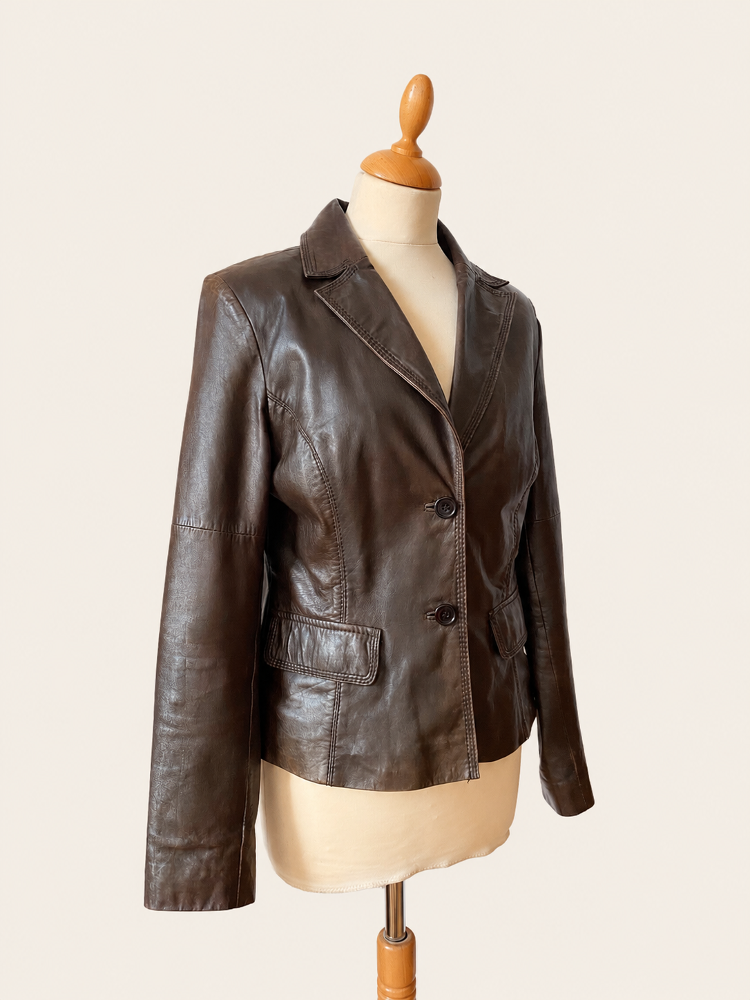 Italian Chocolate Brown Leather Blazer