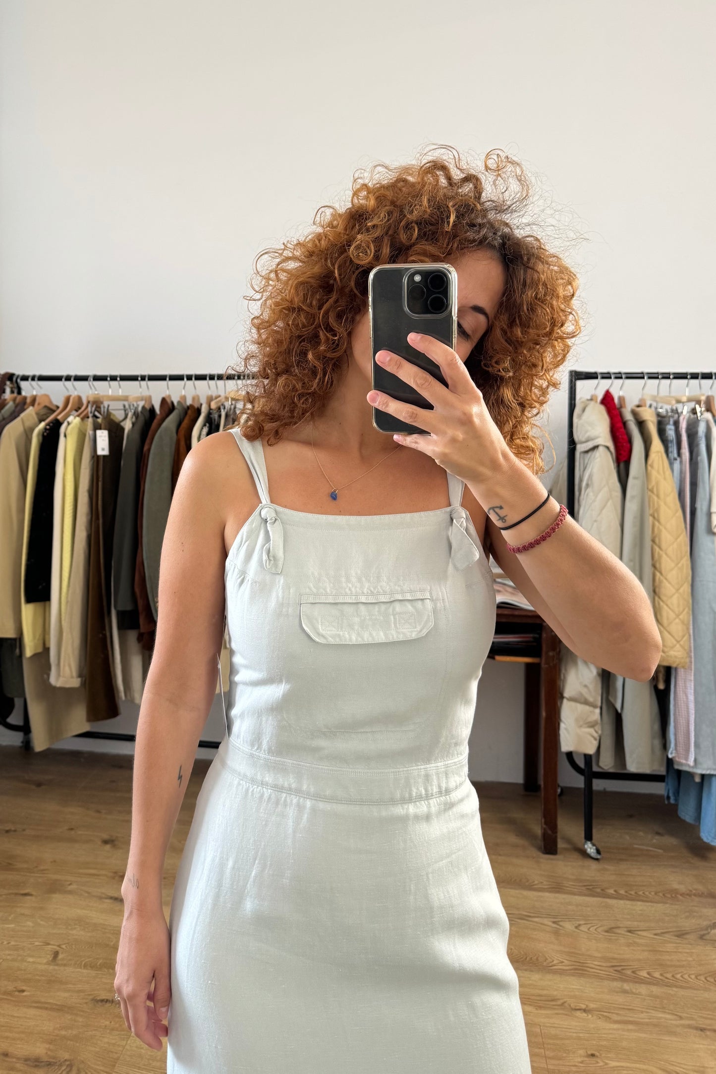 LINEN DRESS SIZE S EU 36 UK 8