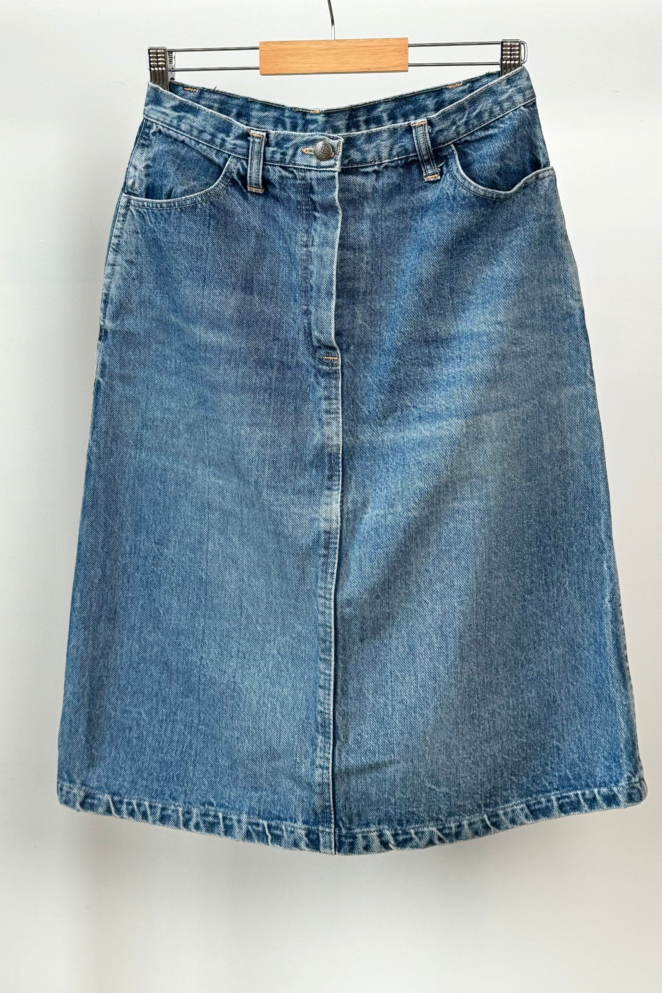 Long denim skirt in uk best sale