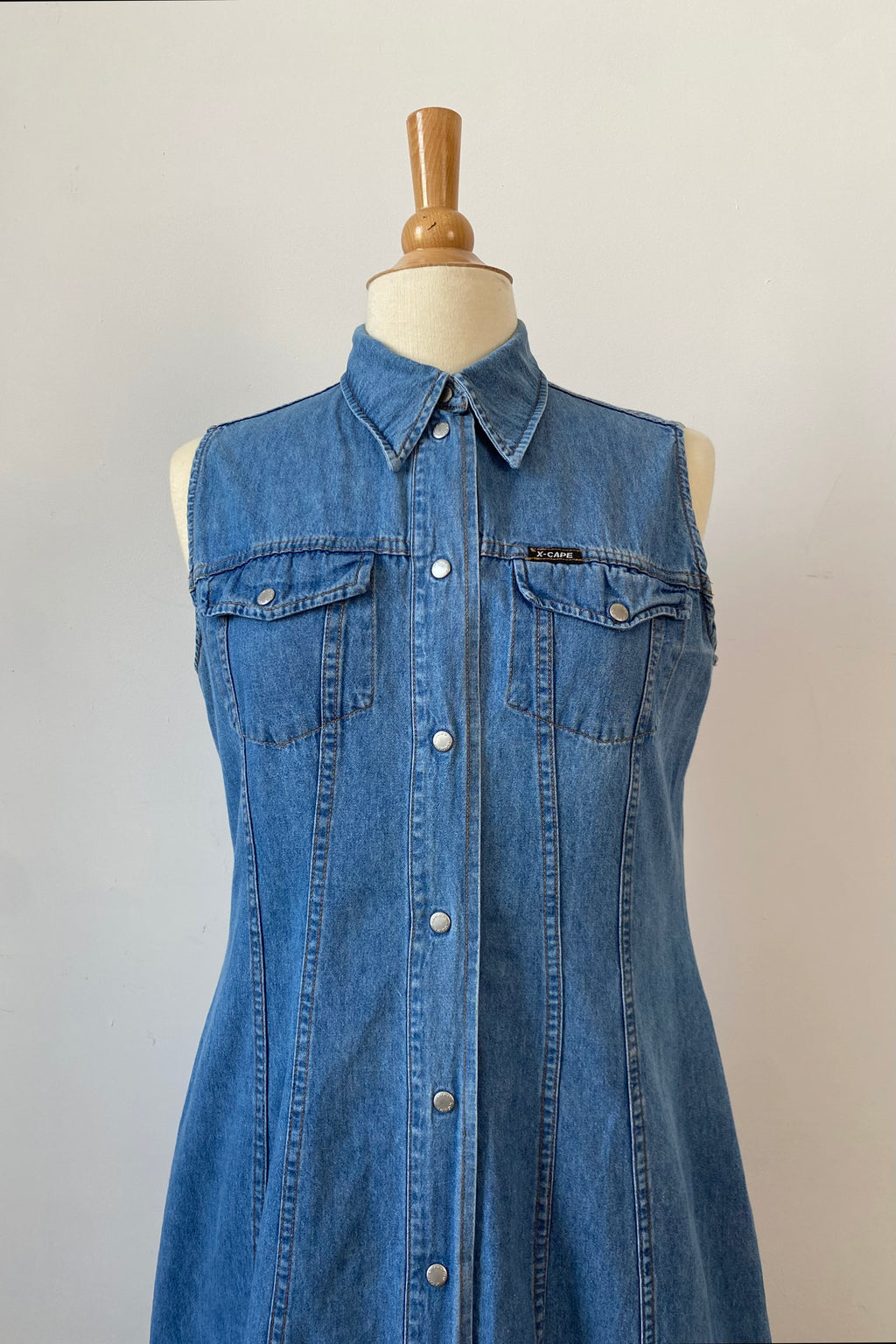 Vintage denim shirt dress Size L/XL 12/14 UK