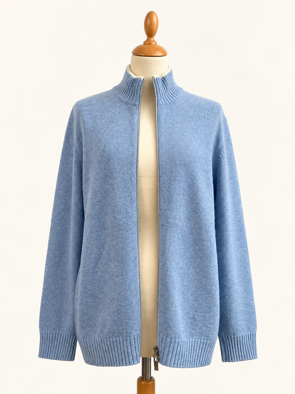 Baby Blue Cardigan Zipped