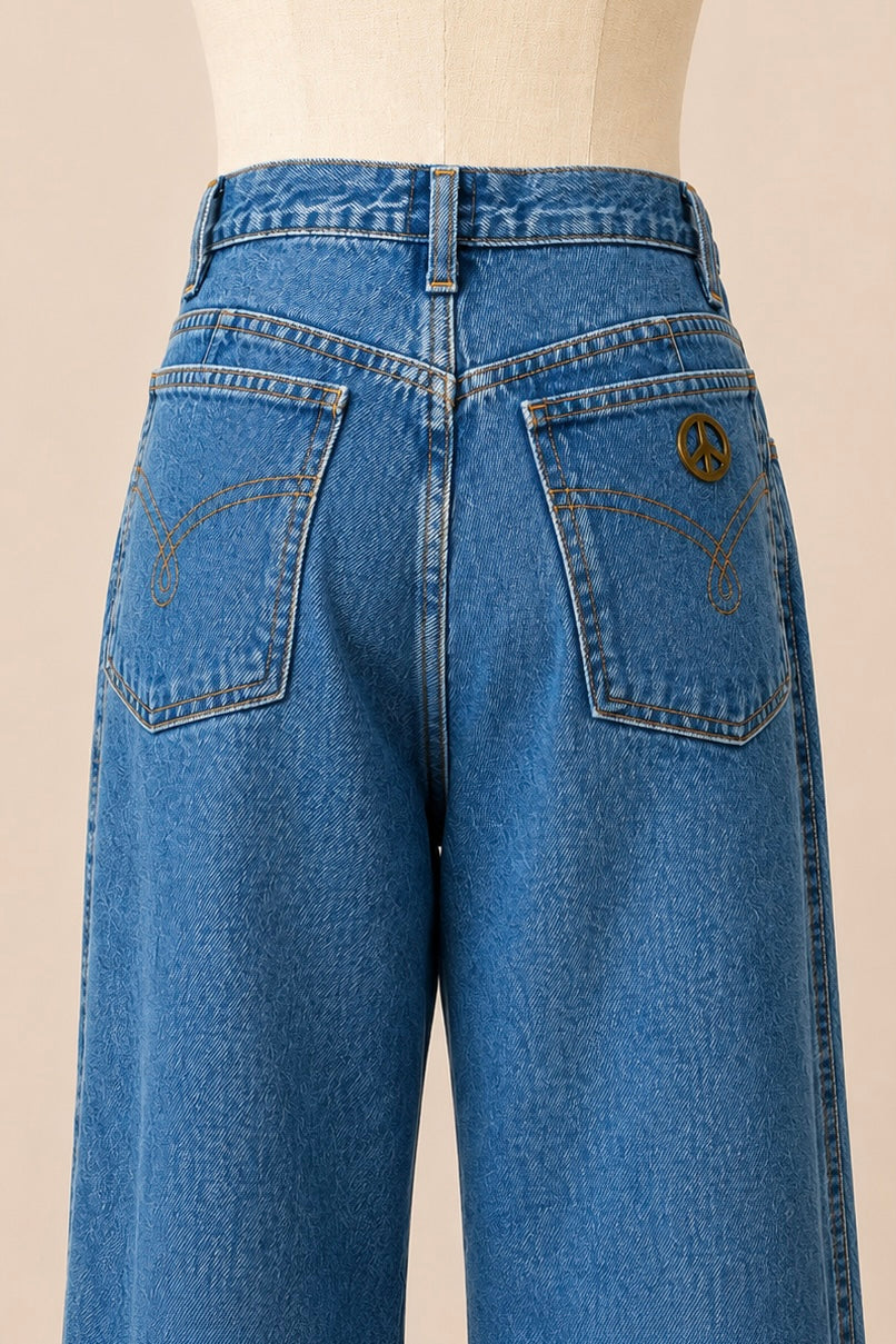 Vintage Moschino Jeans with Peace Embellishments