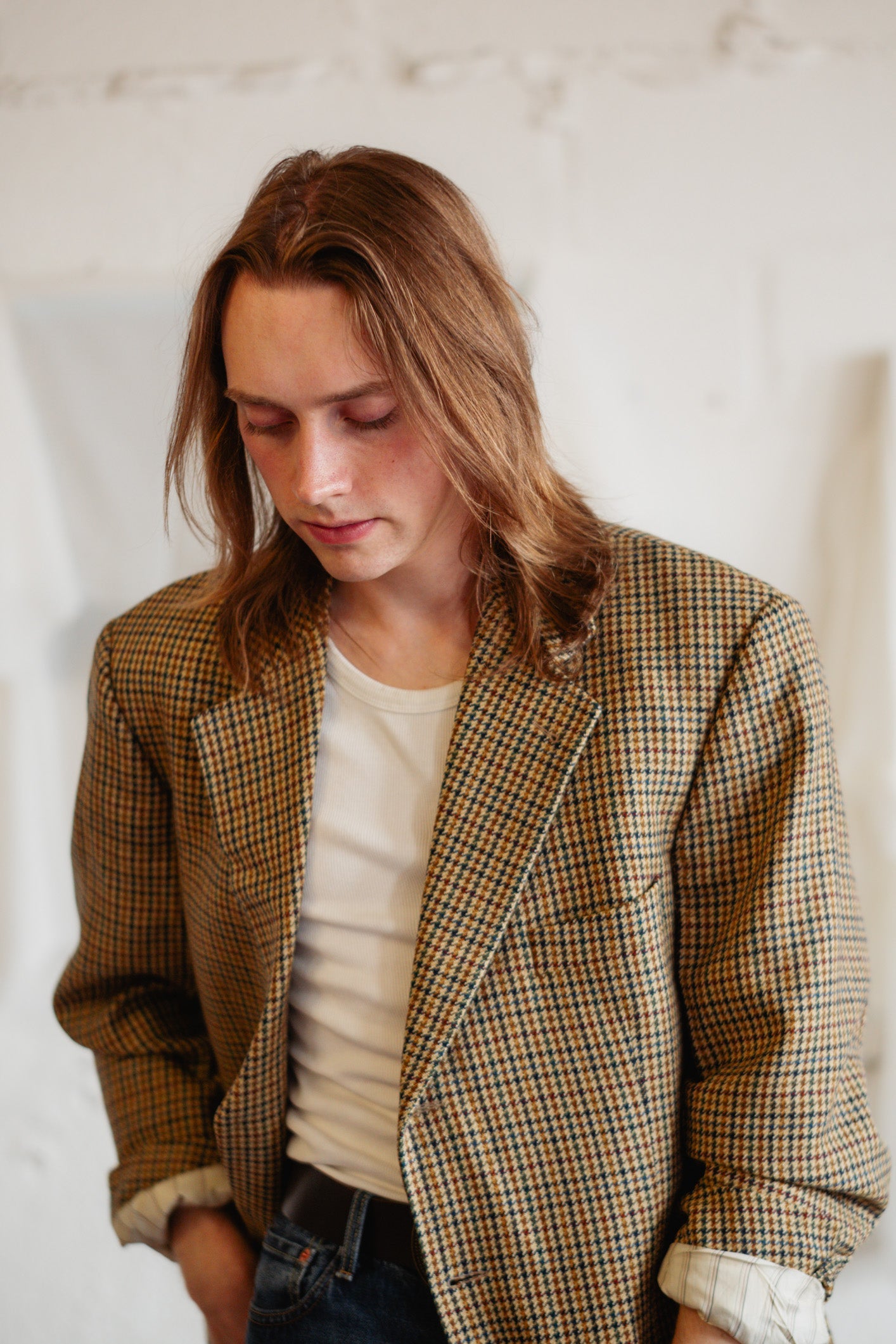Burberrys Vintage Houndstooth Wool Blazer SIZE L/XL UK 12/14