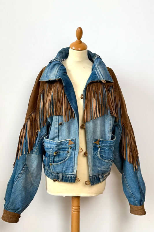 UPCYCLED DENIM JACKET SIZE M/L UK 10/12