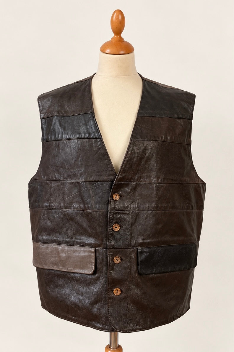 Leather Patchwork Waistcoat