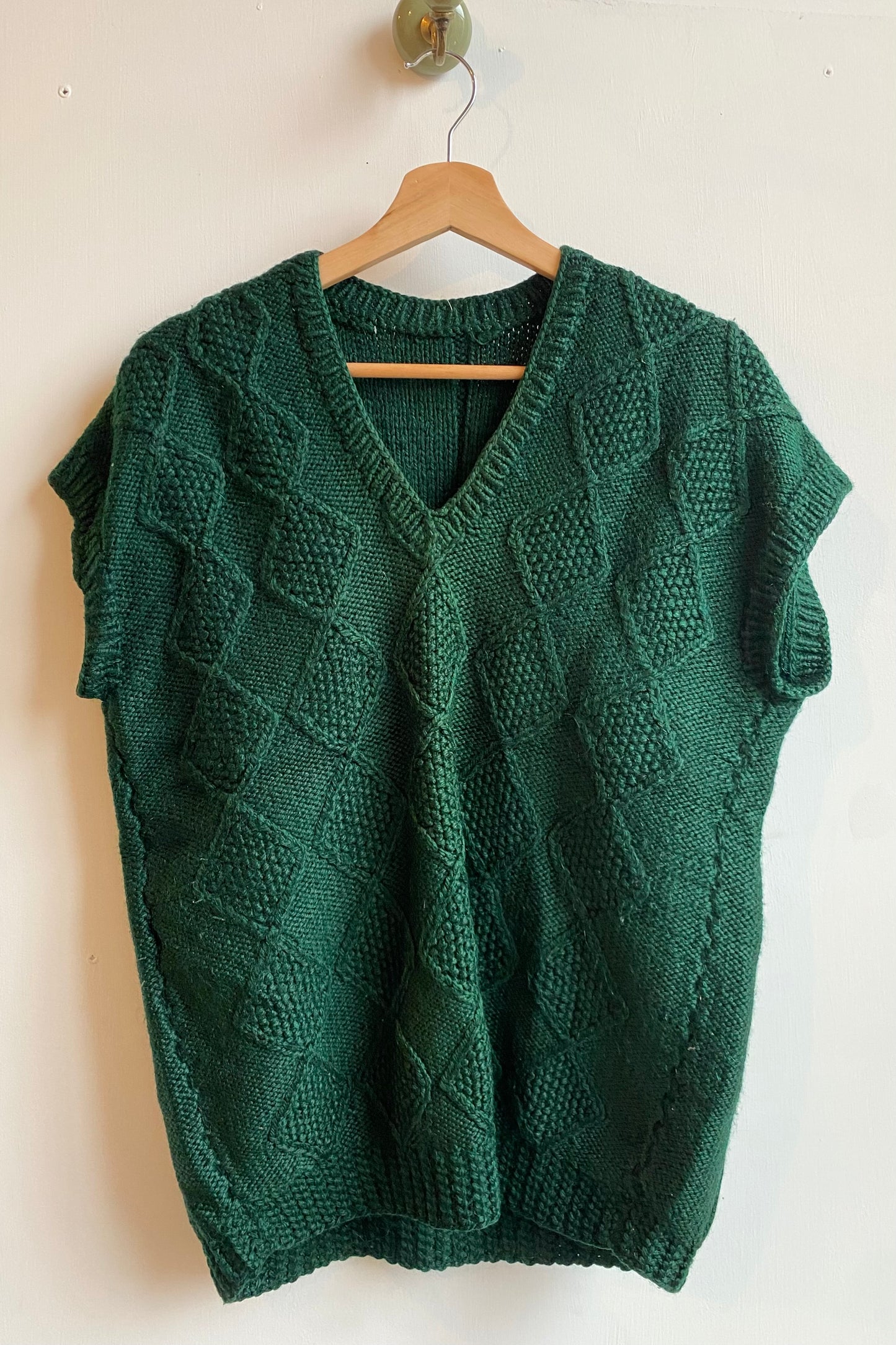 Bottle Green Knitted Sweater Vest Size M/L UK 10/12