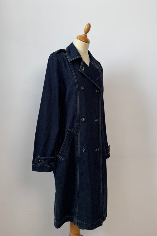 DENIM TRENCH COAT SIZE M UK 10