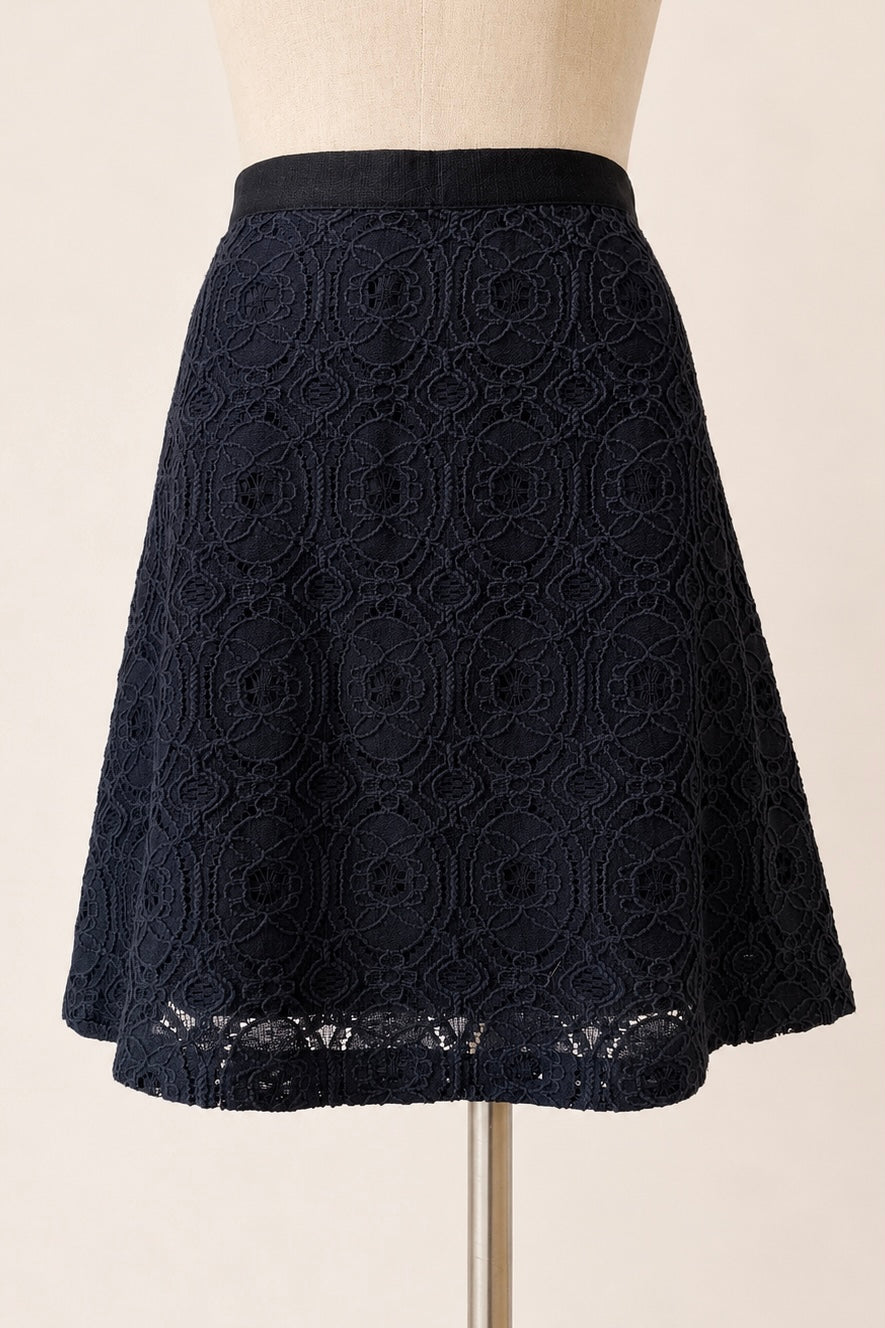 SISLEY Black Lace Mini Skirt