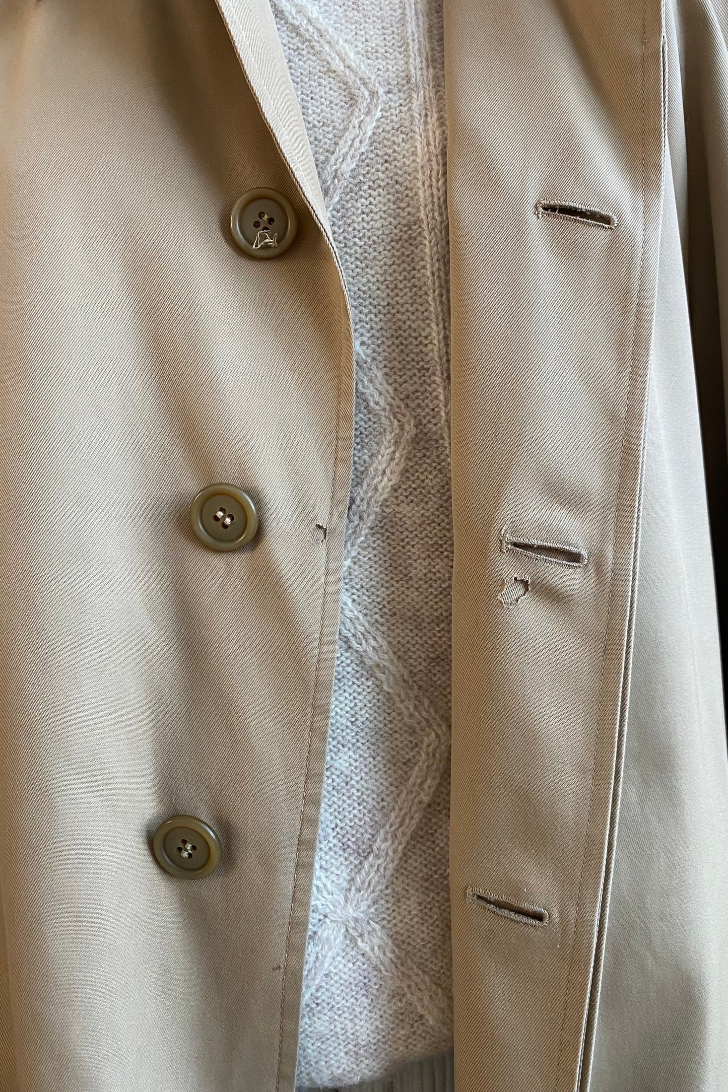 Classic Trench Coat Camel Cotton-Blend size L UK 12