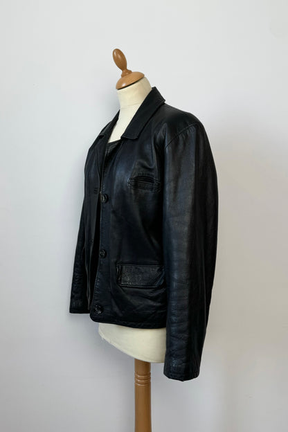 LEATHER CROP JACKET SIZE M/L UK 10/12