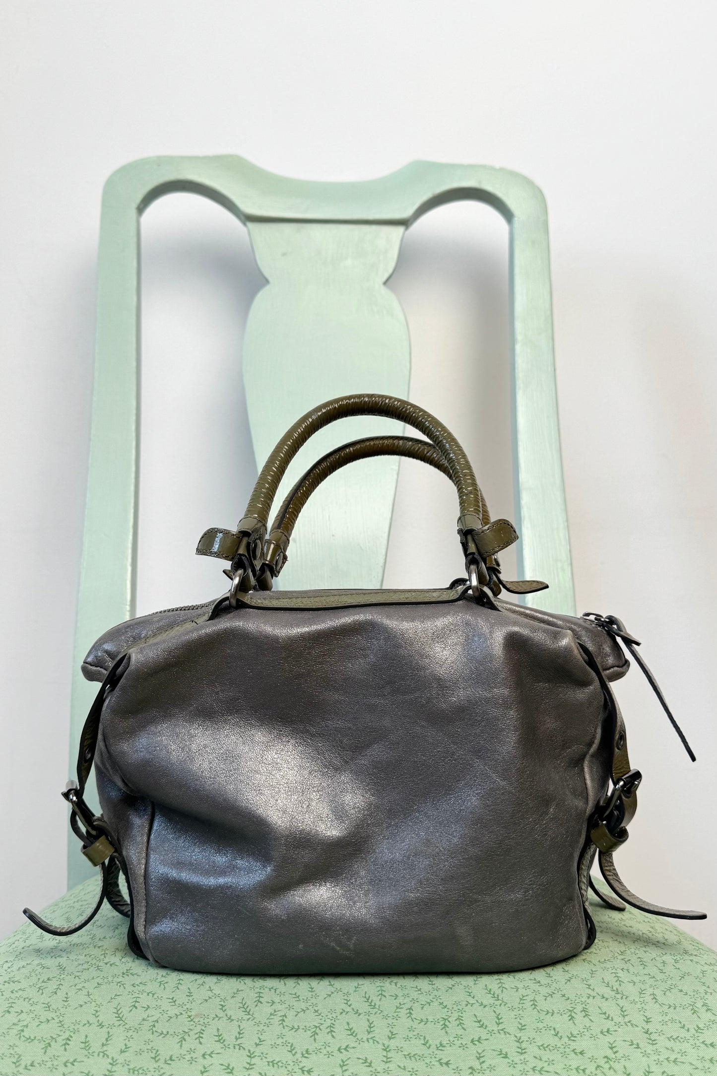VINTAGE HOGAN METALLIC LEATHER BAG 2000s