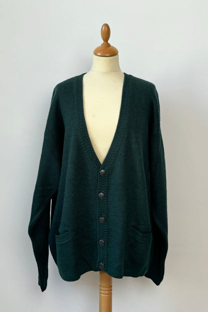 BOTTLE GREEN CARDIGAN SIZE XL UK 14