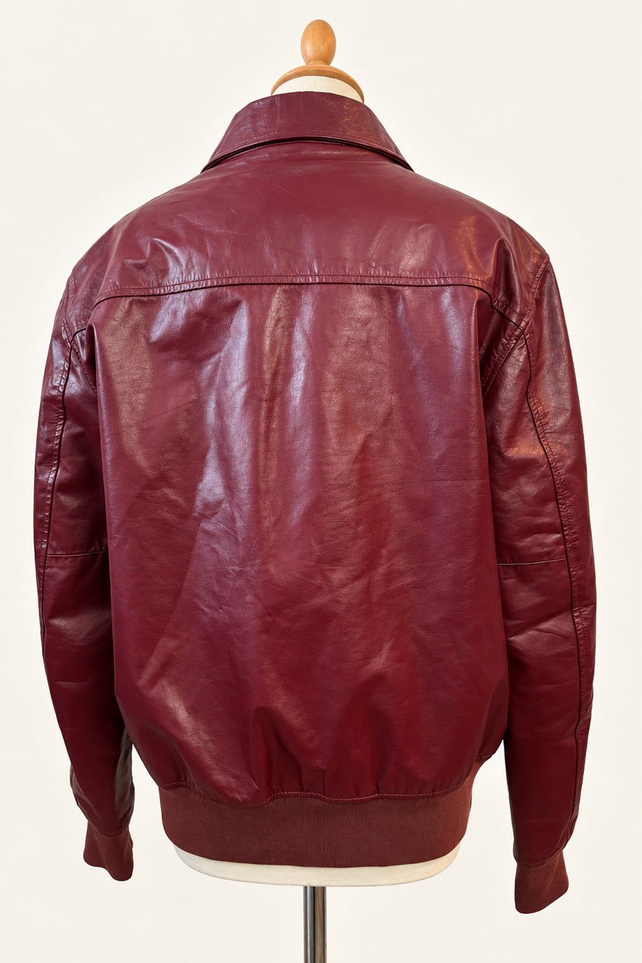 Burgundy Sisley Leather Bomber