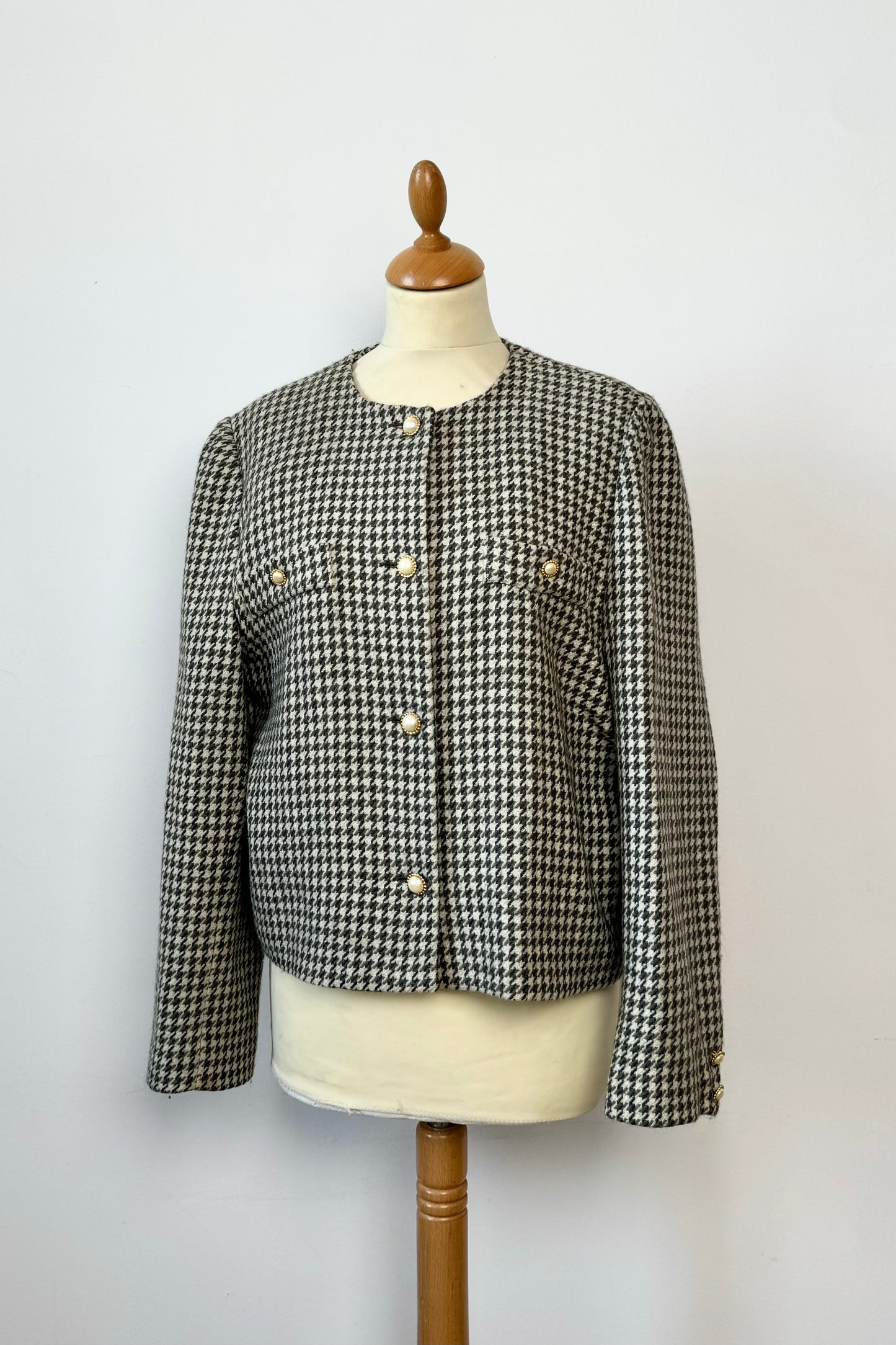 HOUNDSTOOTH JACKET SIZE L UK 12