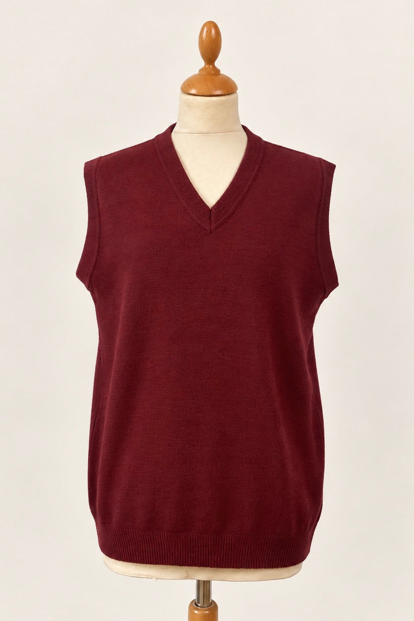 Burgundy Wool Blend Sweater Vest Size M UK 10/12