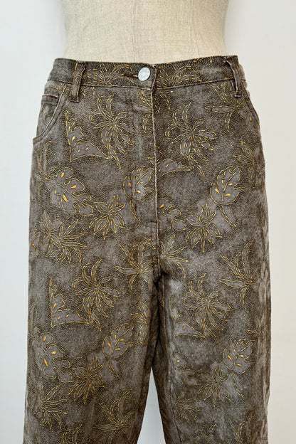 GOLD ENGRAVED PANTS UK 12/14 EU 40/42