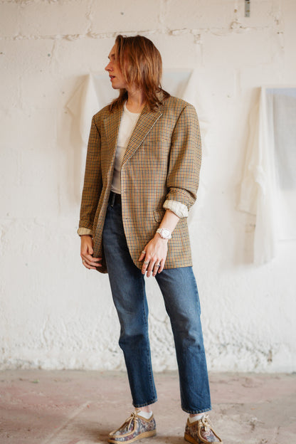 Burberrys Vintage Houndstooth Wool Blazer SIZE L/XL UK 12/14
