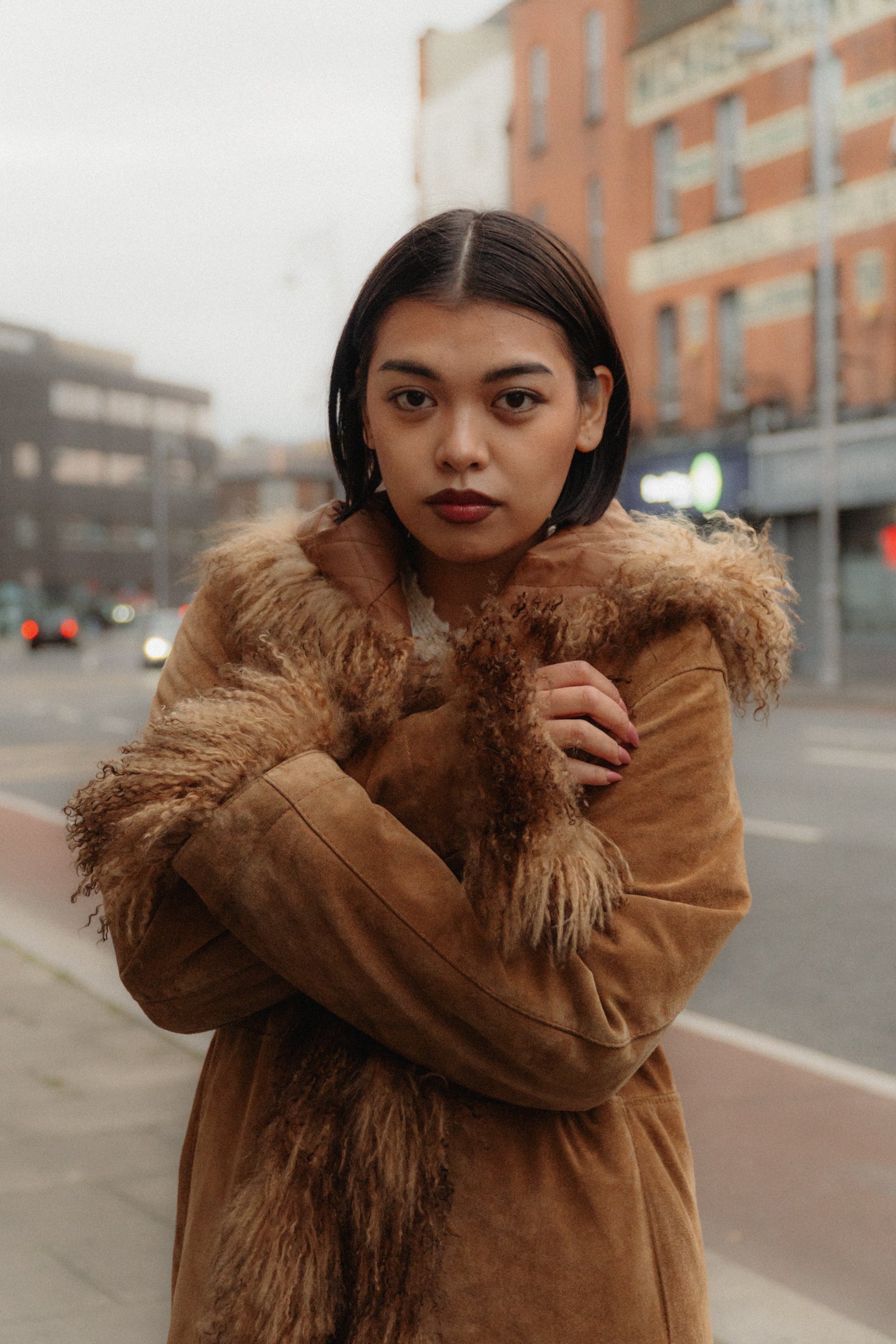 Afghan Suede Coat Size M/L UK 10/12