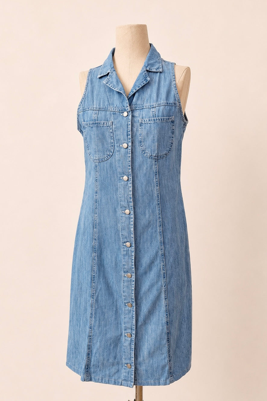 Light-wash Denim Midi Dress