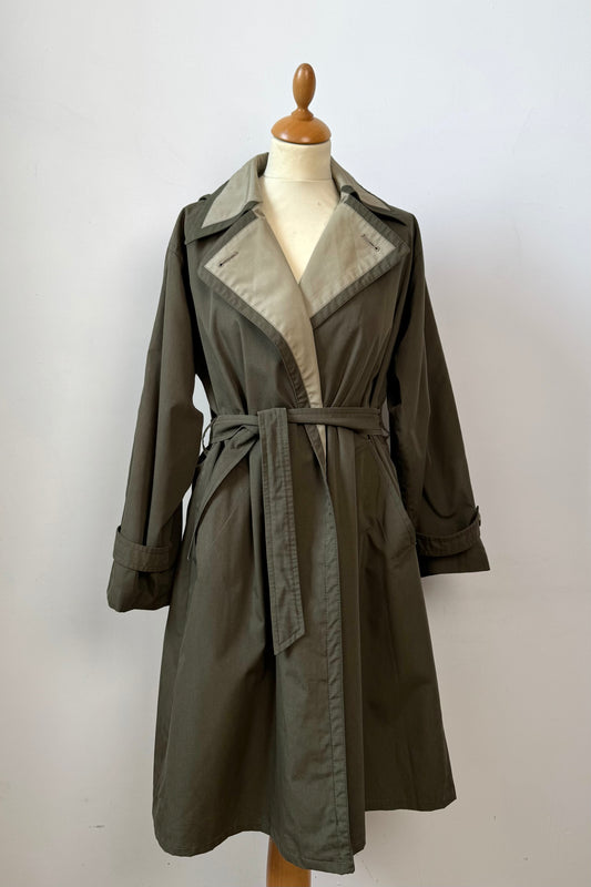 KHAKY TRENCH COAT WITH HOD SIZE M/L UK 10/12