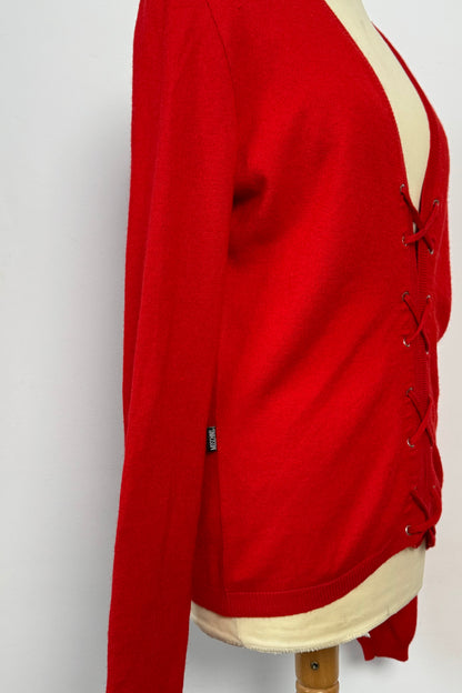 RED MOSCHINO LACE JUMPER SIZE L UK 12