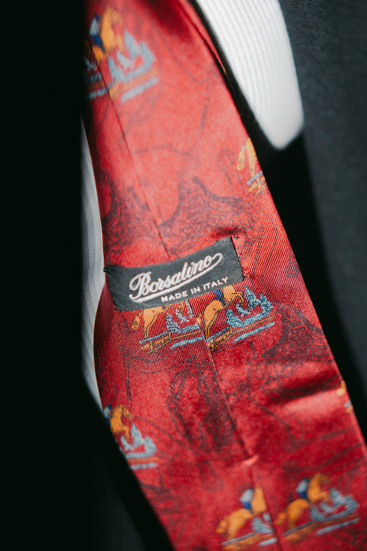 Borsalino Pure Silk Tie - Made in Italy