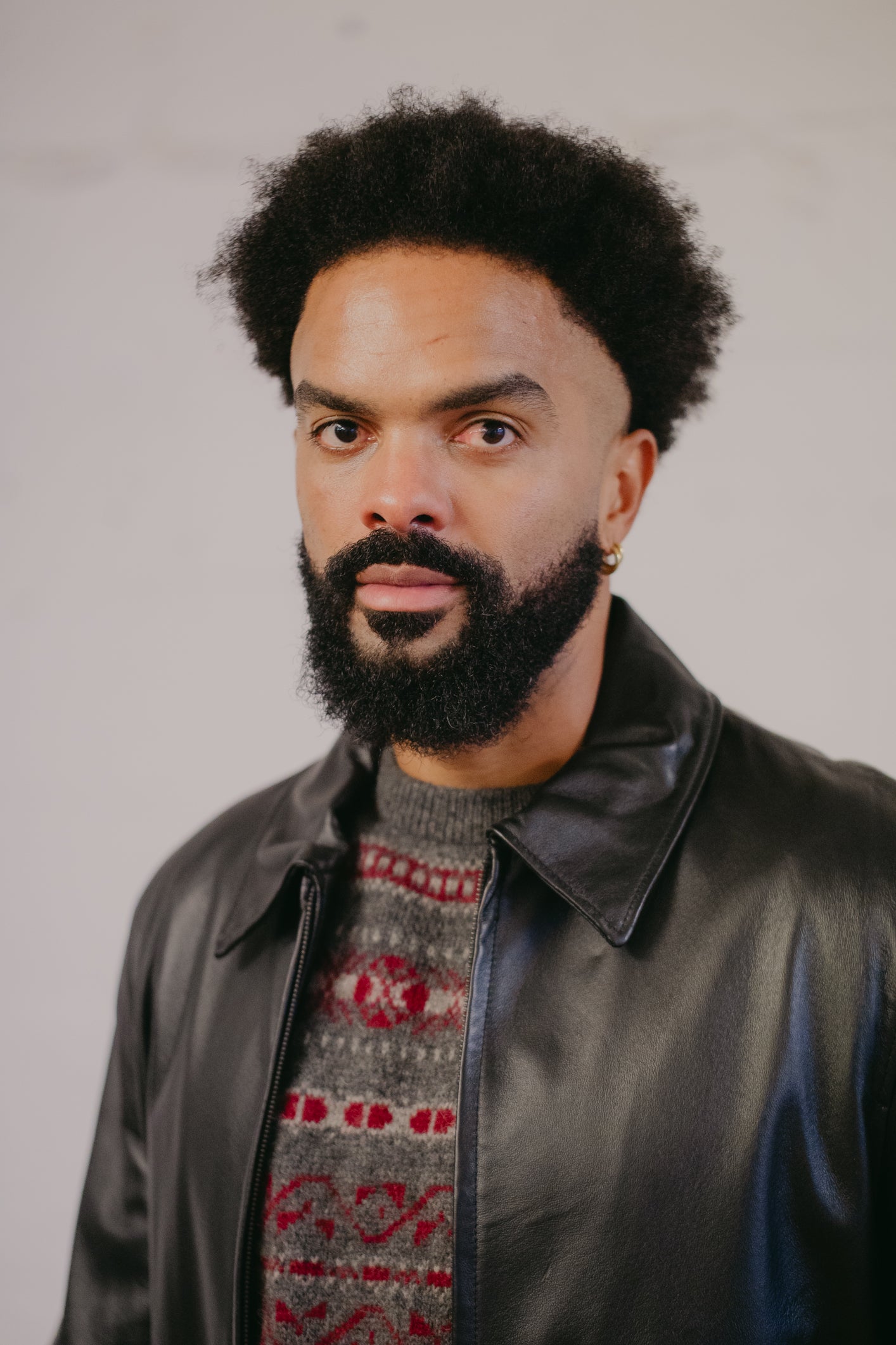 Leather Jacket Straight Fit Size L/XL UK 12/14