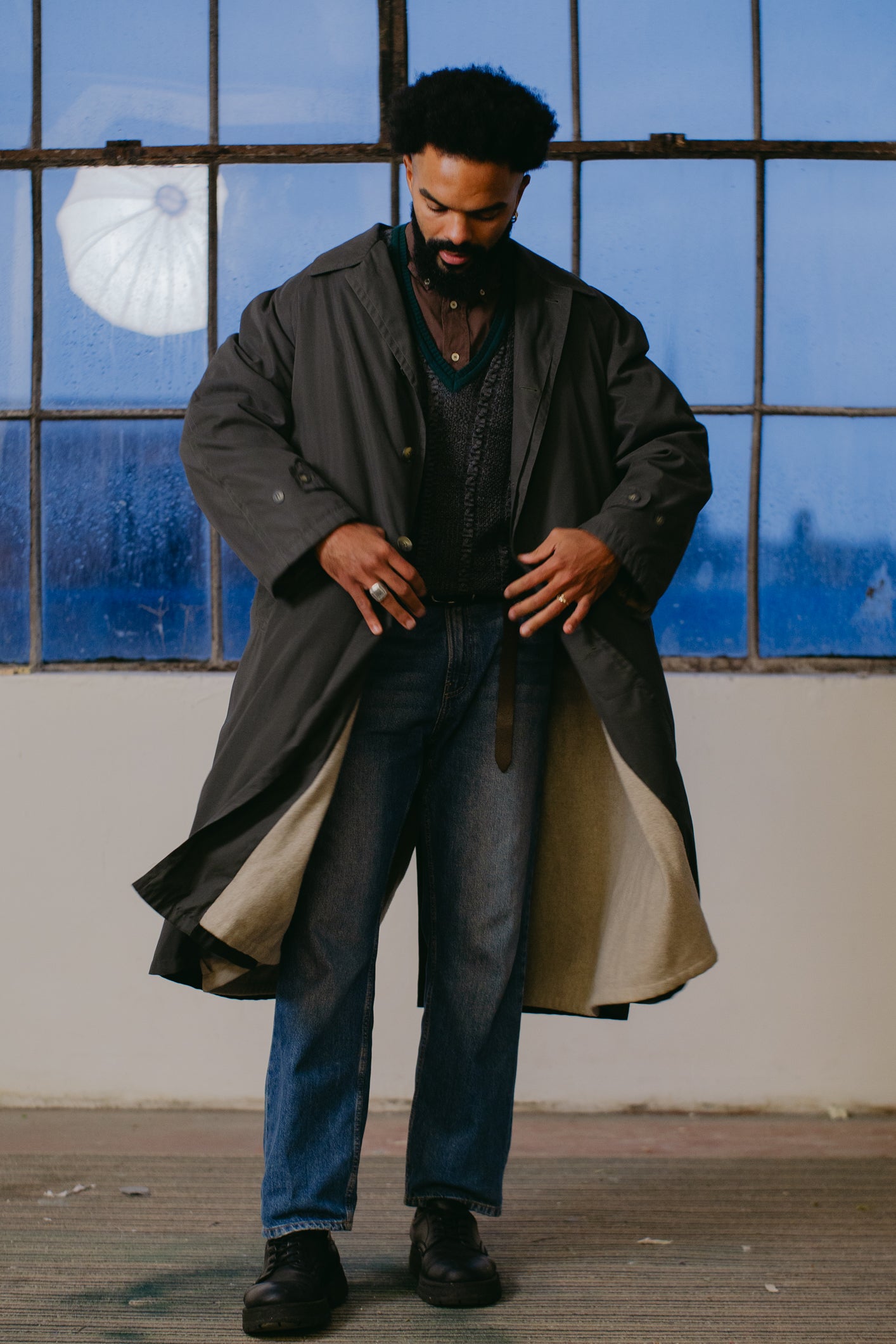 Cerruti 1881 Wool Overcoat - Size L/XL UK 14/16