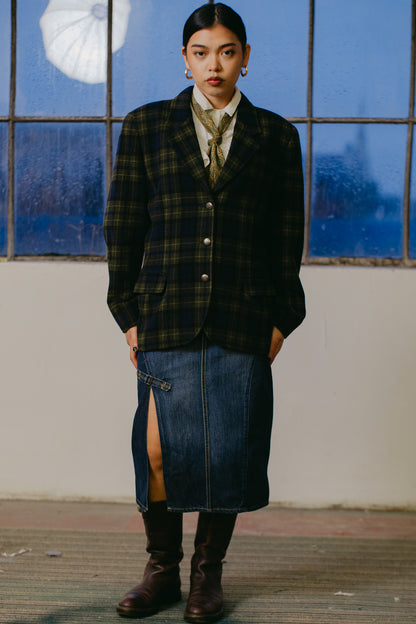 Max&Co Active Khaki-Green Plaid Jacket - Size M/L UK 10/12