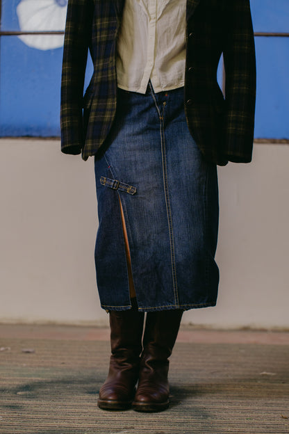 Lee Mid-Wash Denim Skirt - Size S/M UK 8/10