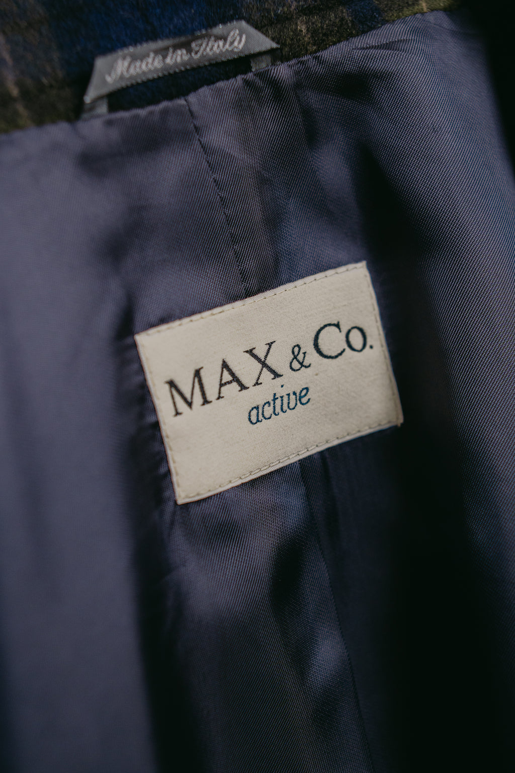 Max&Co Plaid Navy-green Blazer Jacket