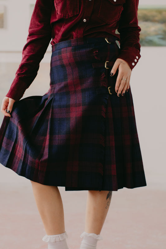 Tartan Quilted Skirt Size XS/S UK 6/8