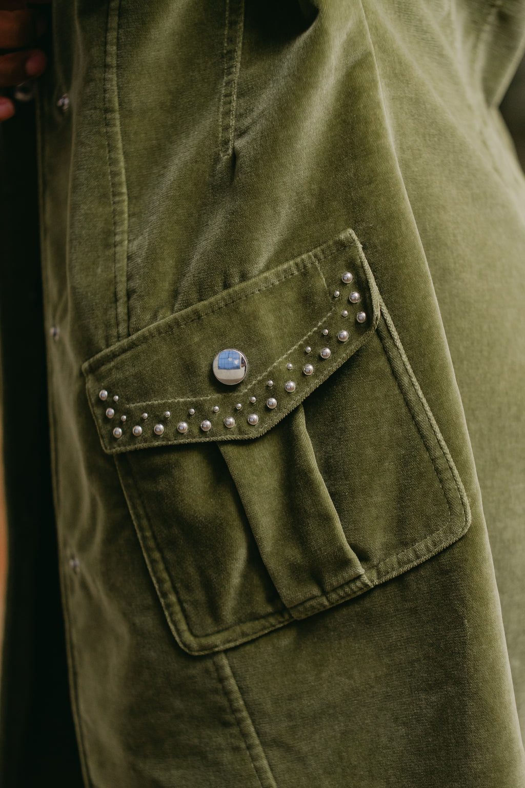 Versus by Versace Velvet Jacket in Pistachio Green