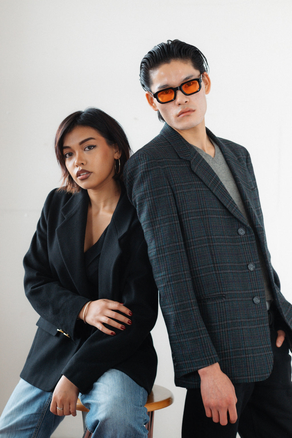 Oaks by Ferré Checked Wool Blazer