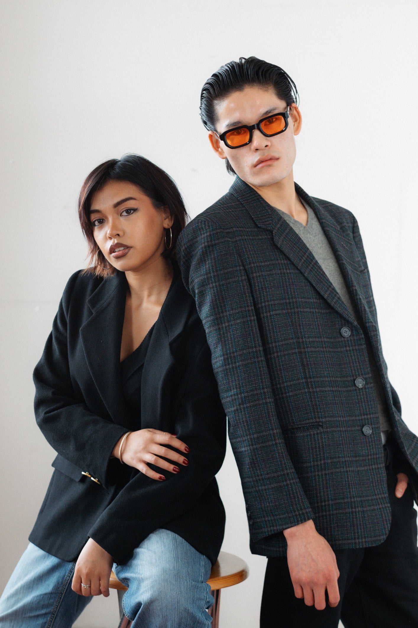 Oaks by Ferré Checked Wool Blazer