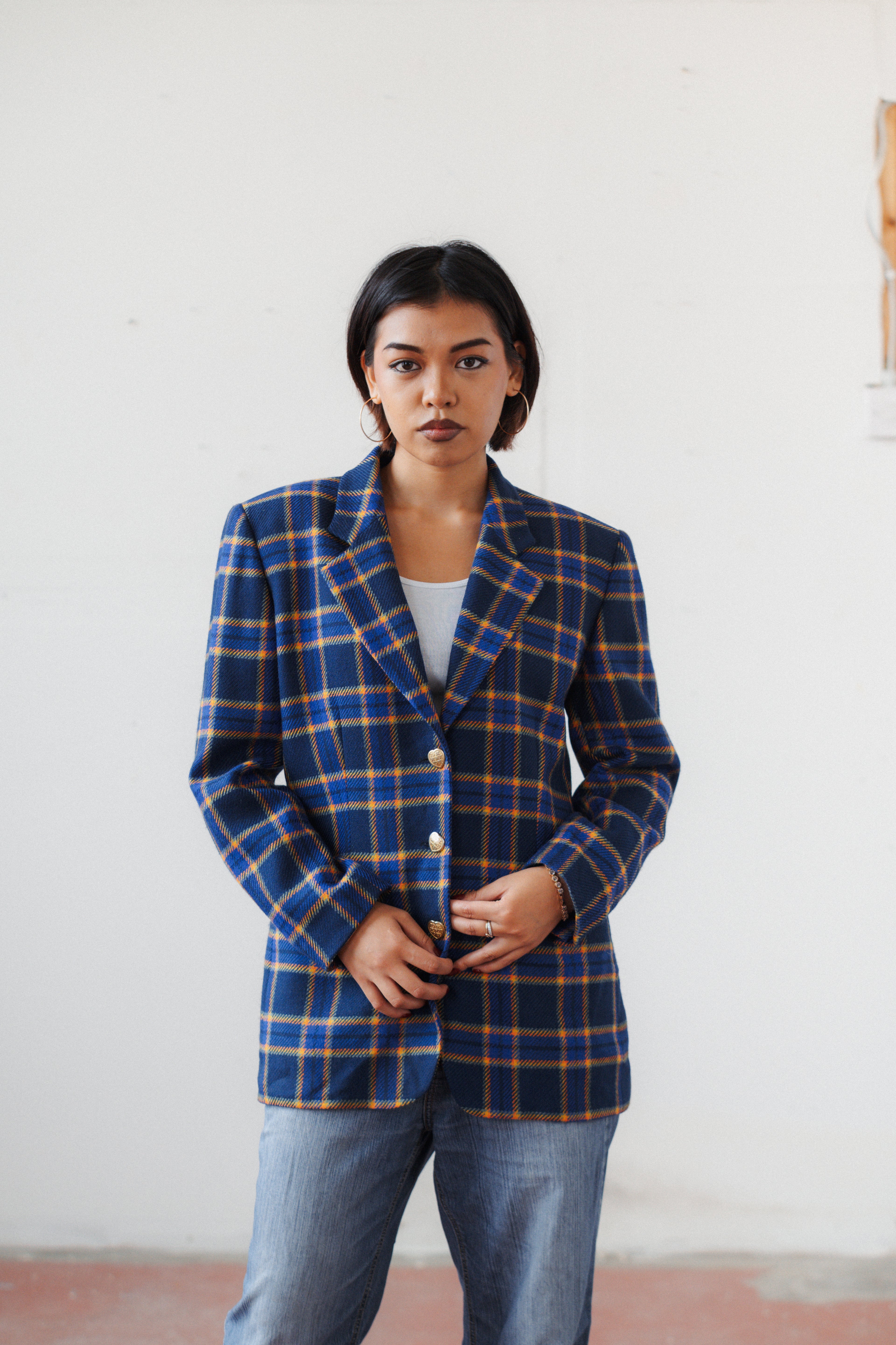 Vintage Iceberg Checked Wool Blazer