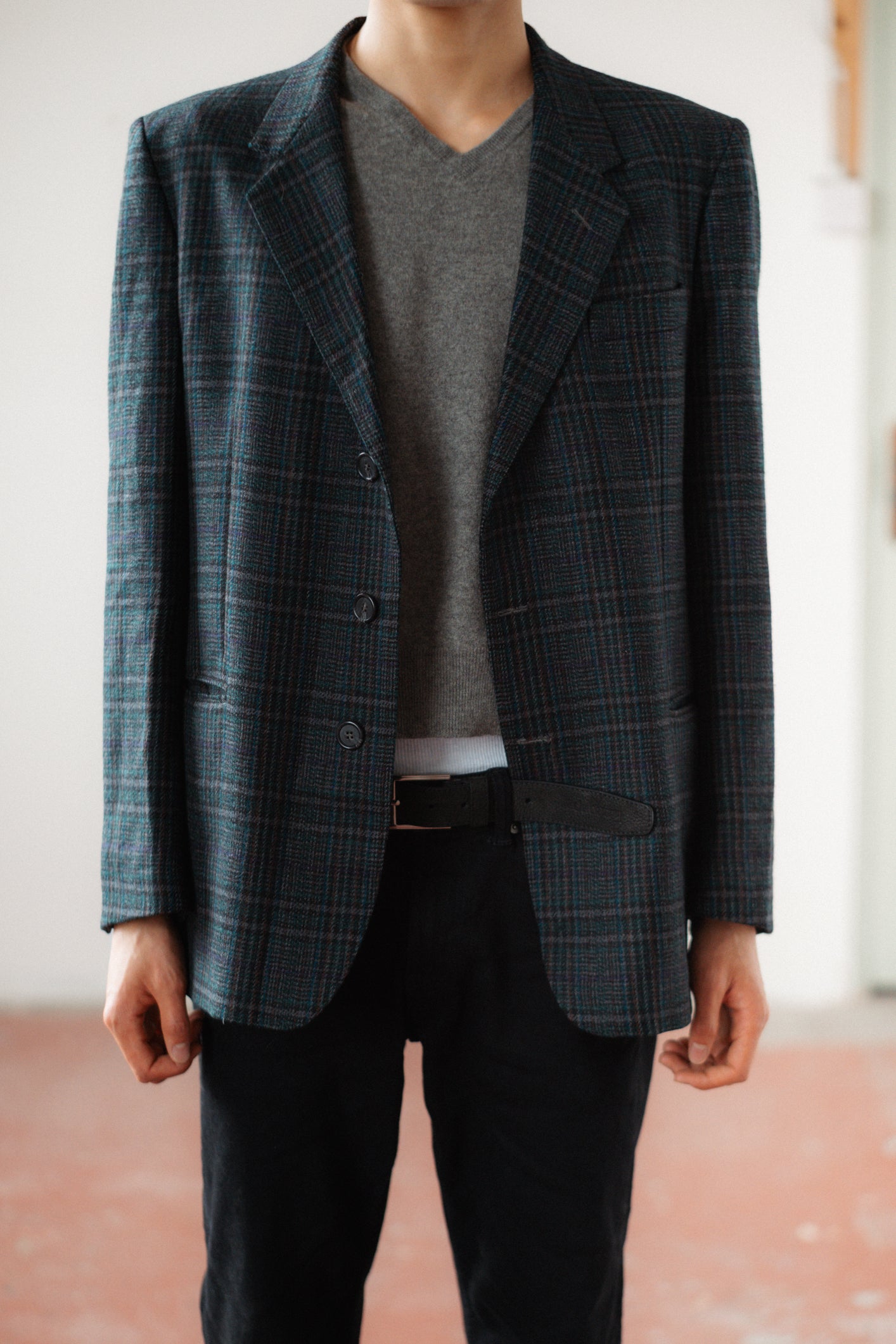 Oaks by Ferré Checked Wool Blazer