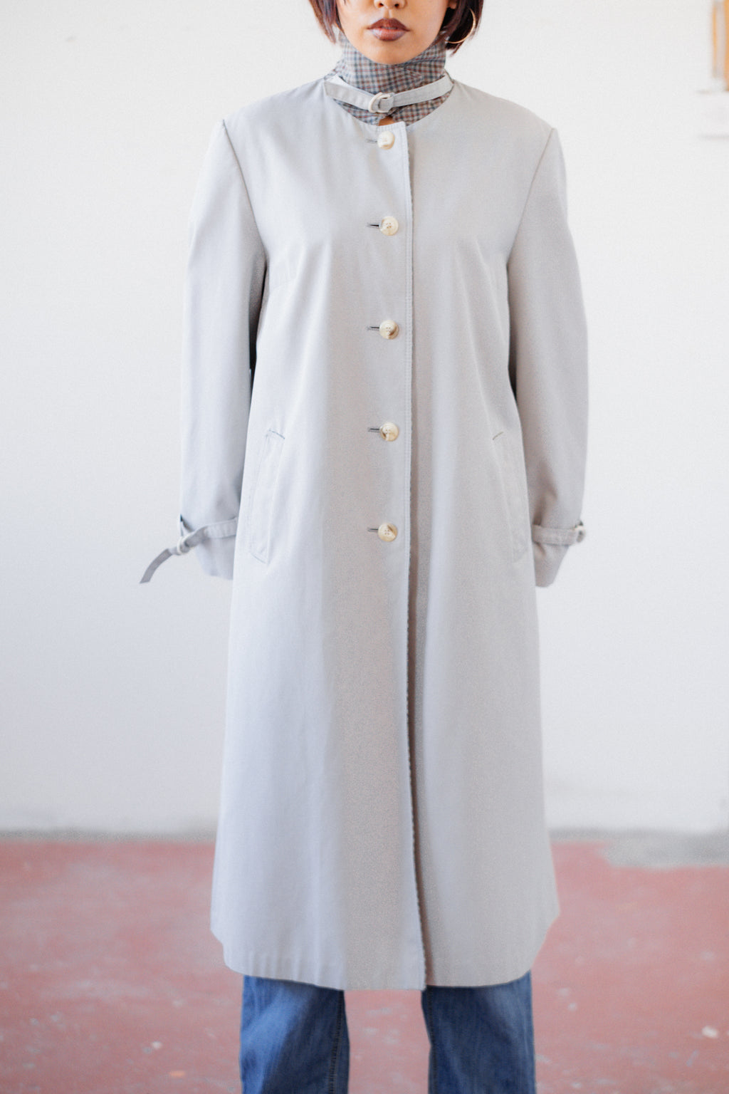 Stone Grey Waterproof Trench Coat