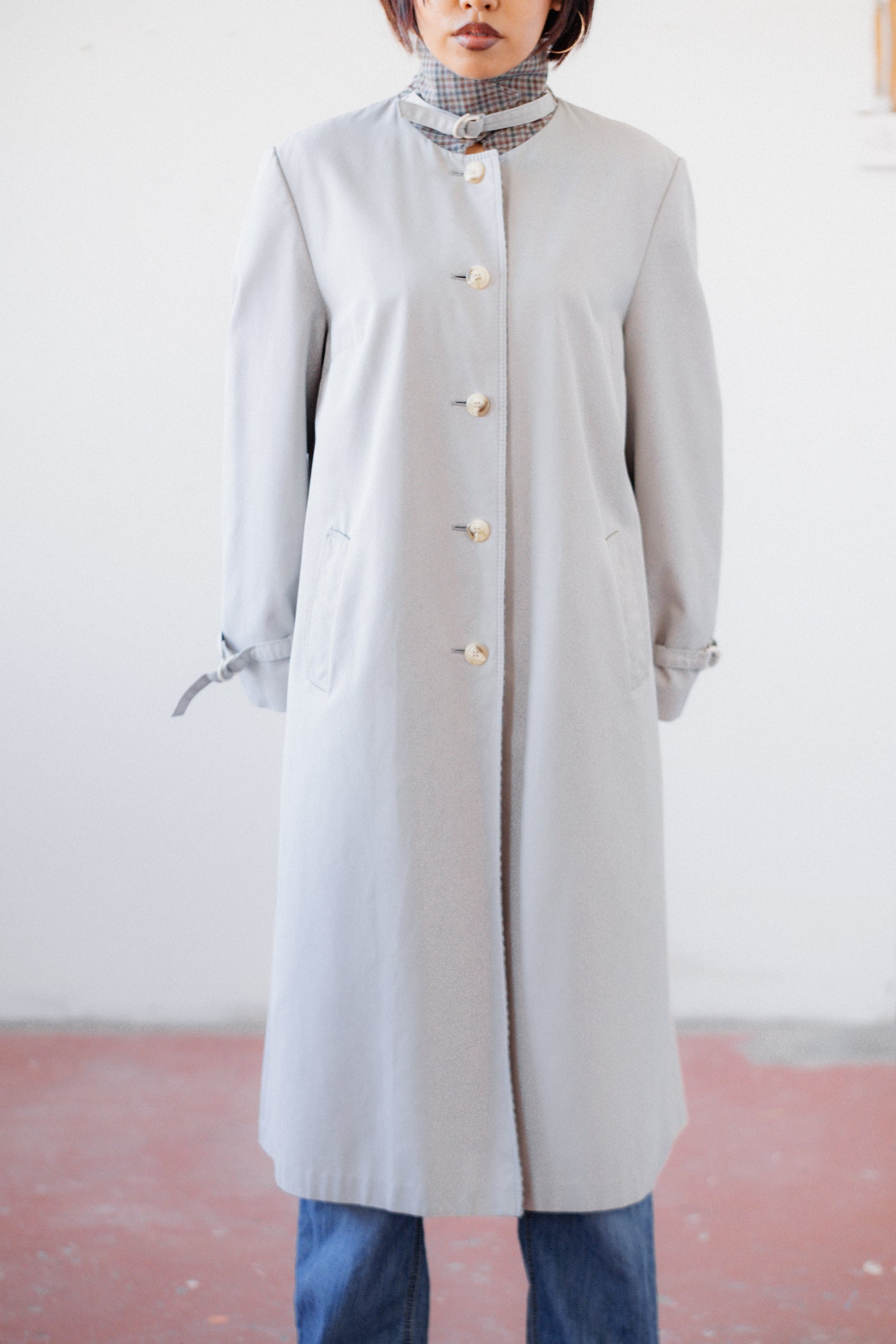 Stone Grey Waterproof Trench Coat