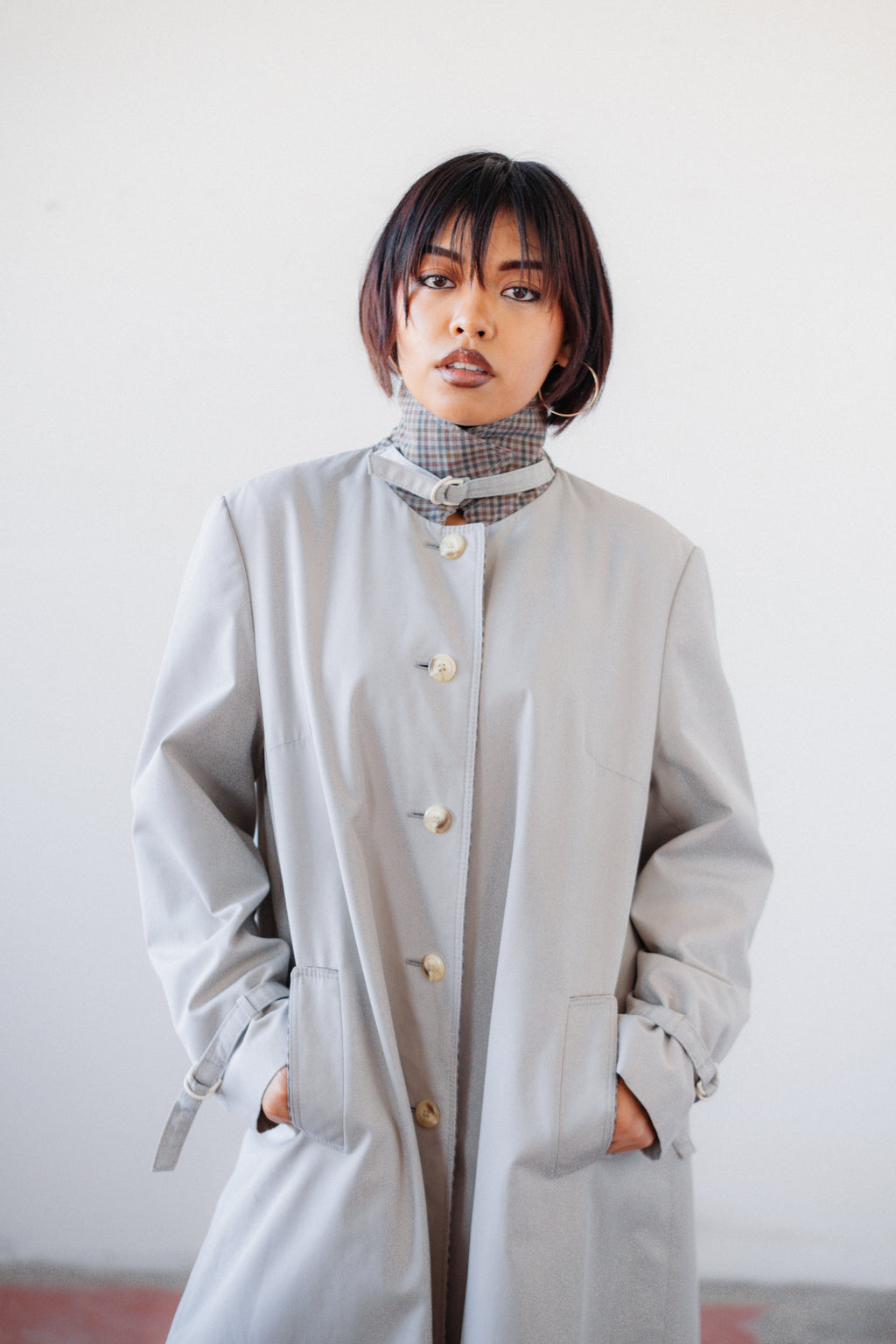 Stone Grey Waterproof Trench Coat