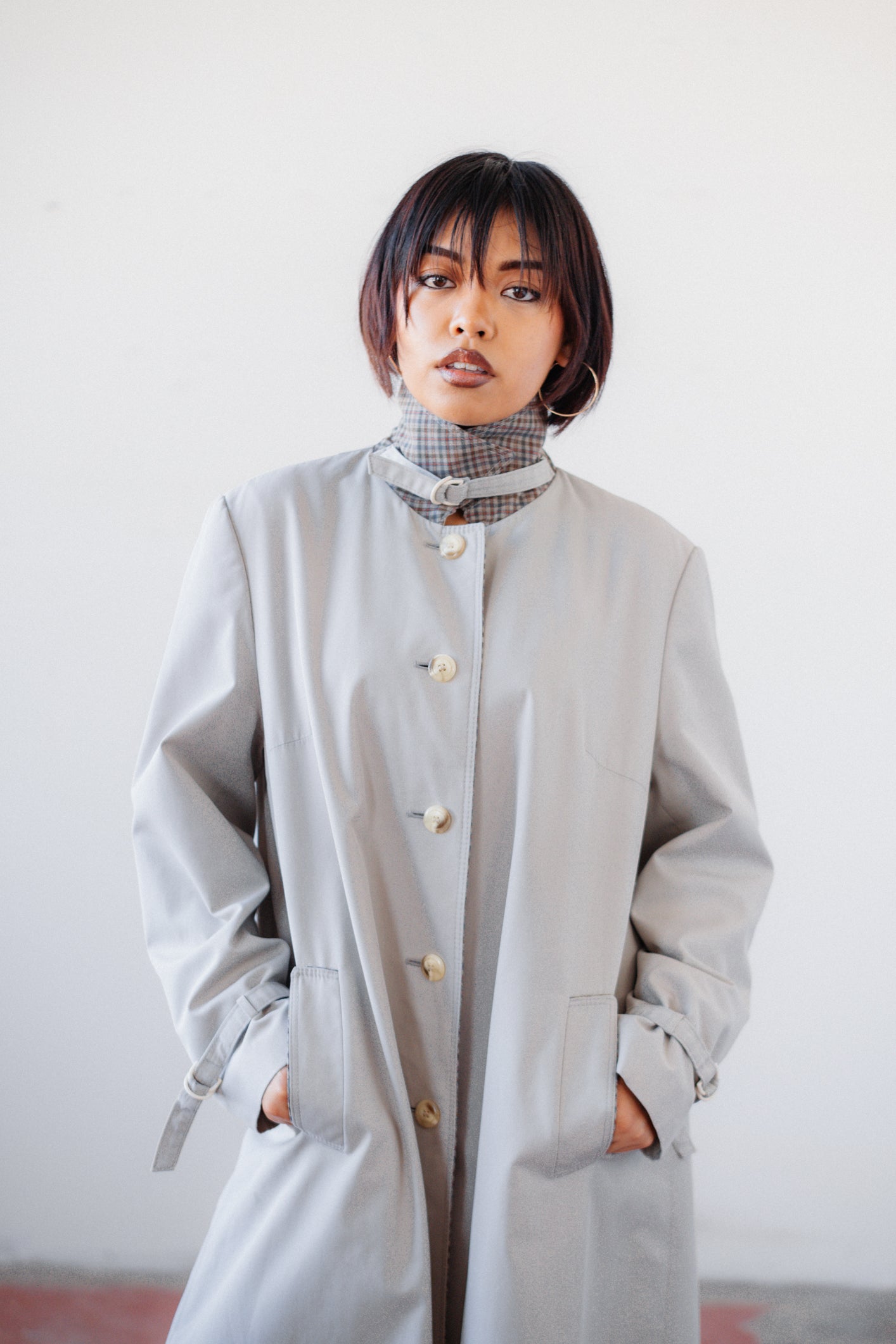 Stone Grey Waterproof Trench Coat