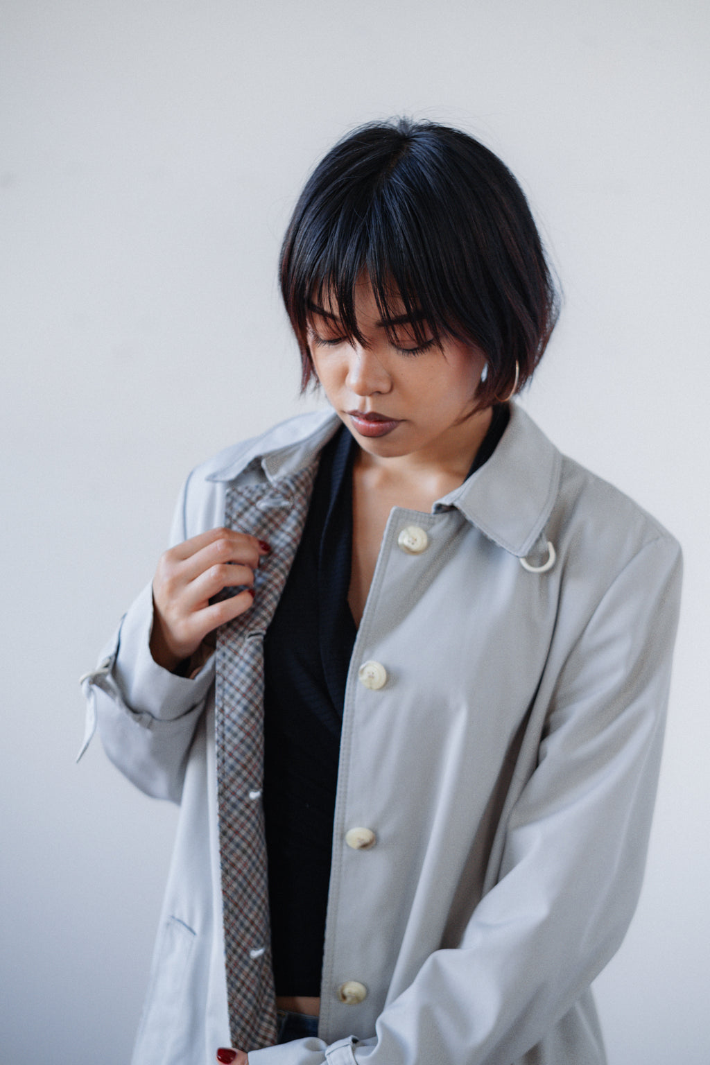 Stone Grey Waterproof Trench Coat
