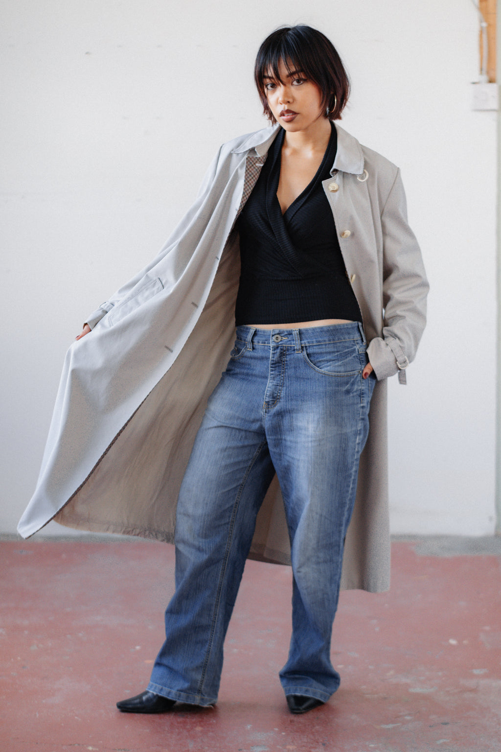 Stone Grey Waterproof Trench Coat